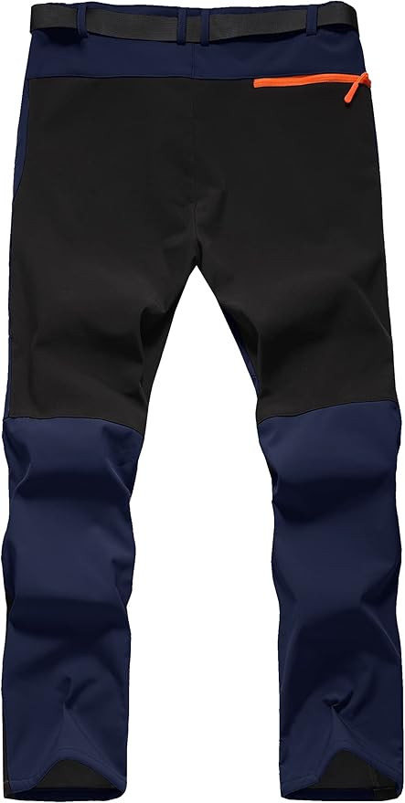Men's Hiking Snow Ski Pants Softshell Fleece Lined Winter Water Repellent Outdoor Fishing Cargo Pants