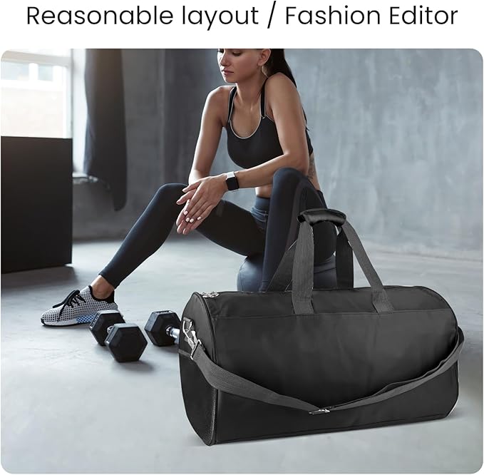 C&F BOGMOST Small Gym Bag for Travel & Duffel - 20 Inch Lightweight Carry On Bag for Men & Women, Mini Duffel Bag,Perfect for Sports, Weekend Trips, and Overnight Stays, Beige