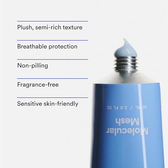 Experiment Molecular Mesh Barrier Repair Moisturizer – Soothing Lightweight Face Cream for Strength, Redness & Irritation - Ectoin, Phytosphingosine, Centella 2 FL OZ - Vegan for Sensitive Skin
