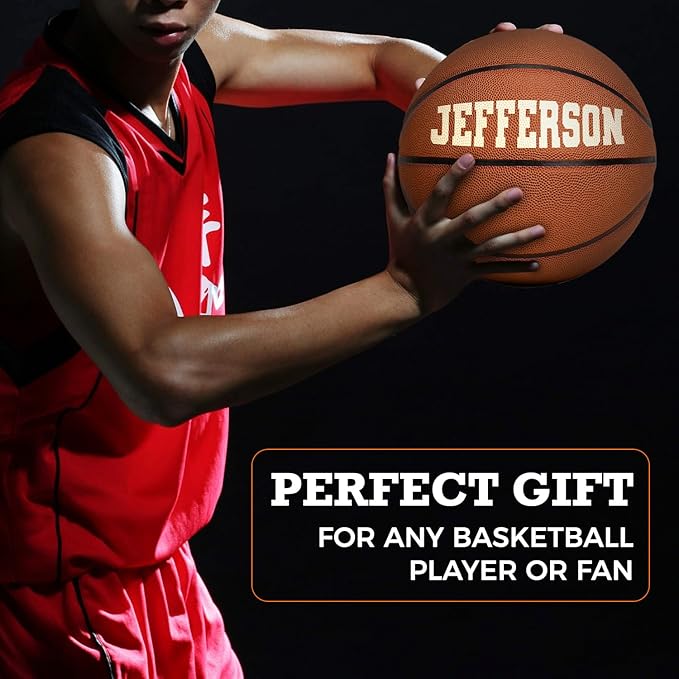 HAMMET Personalized Basketball – Customized Basketball with Your Name or Text – Multiple Colors, Fonts & Designs Available – Durable for Indoor and Outdoor - Ideal Gift for Son, Daughter, Boy or Girl