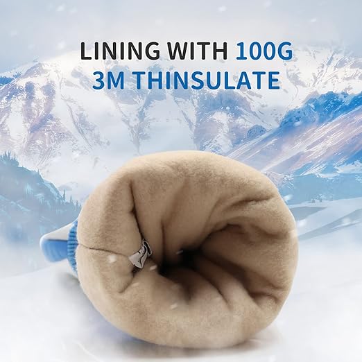 HANDLANDY Insulated Work Gloves Waterproof for Men Women, 3M Thinsulate Ski Gloves Winter Cold Weather Work Gloves Touchscreen (XSmall, White)