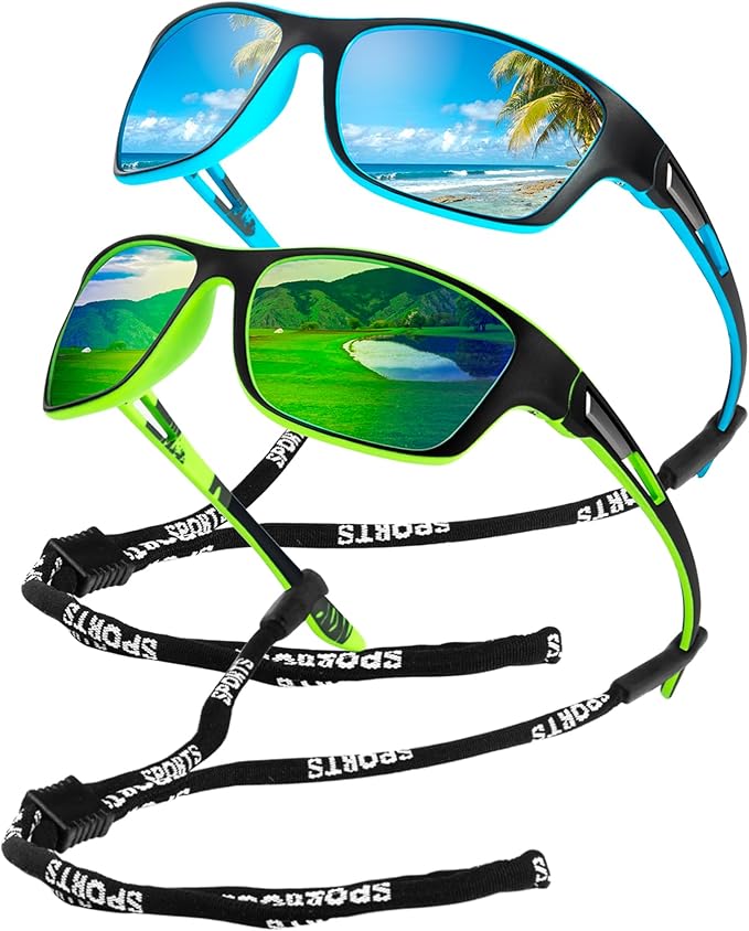 KALIYADI Polarized Sunglasses for Men, Sports Sun Glasses for Driving Cycling Fishing with UV protection