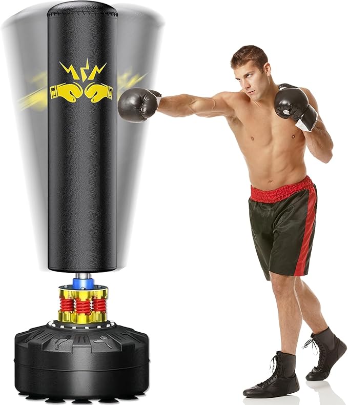 Freestanding Punching Bag for Adults,70'' Boxing Bag with Stand Kicking Bag Heavy Bag with Boxing Gloves，Suitable for Boxing and Kickboxing for Home Office Gym，Gift for Boys and Girls