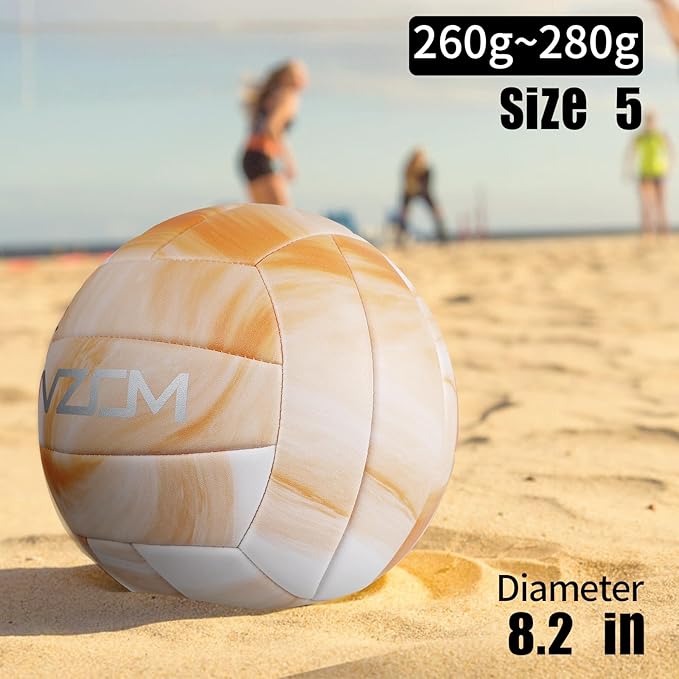 EVZOM Super Soft Volleyball Beach Volleyball Official Size 5 for Outdoor/Indoor/Pool/Gym/Training Premium Volleyballs Equipment Durability Stability Sports Ball