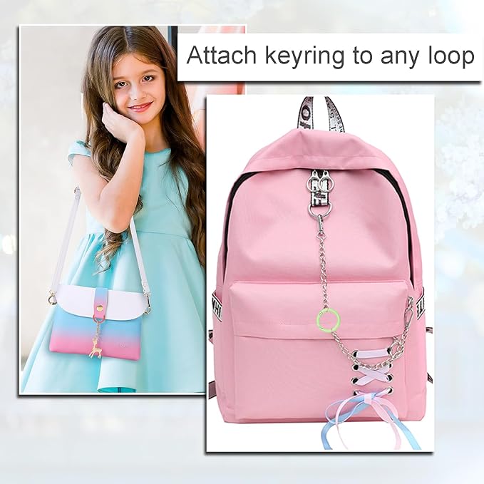 12 Pack 1 Inch Metal Round Carabiner Keyring, Trigger Spring O Rings for Keychain, Purse Chain Clips, Paracord Lanyard, Key Rings DIY Accessories (Assorted)