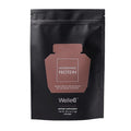 WelleCo Vegan Protein Powder, Gluten Free Premium Organic Sprouted Brown Rice & Pea Protein Blend, 6g Carbs & Dairy Free, for Energy, Muscle Recovery, 16g Protein Per Serving, Chocolate, 35.2oz Pouch