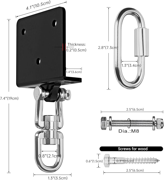Heavy Bag Hanger for Heavy Bag Beam Mount 360° Rotation Boxing Bag Ceiling Mount I-Beam Punching Bag Hanger Beam Mount Hooks Fit Hanging Punching Bags and Swings (700 LB Capacity)