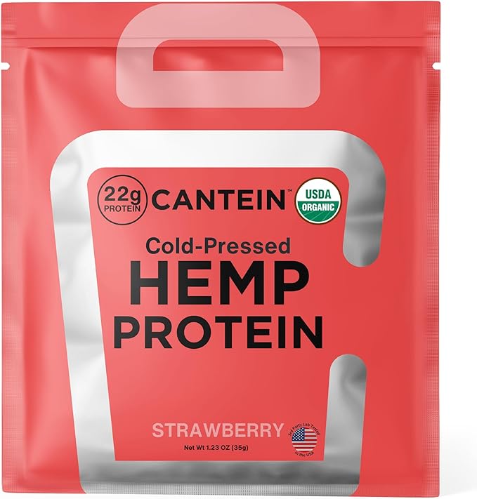 Organic Hemp Protein, Vegan Protein Powder, Clean Plant Based Protein Powder, Non Dairy Protein, Lactose Free Natural Protein, Gluten Free- 1 Servings, Strawberry