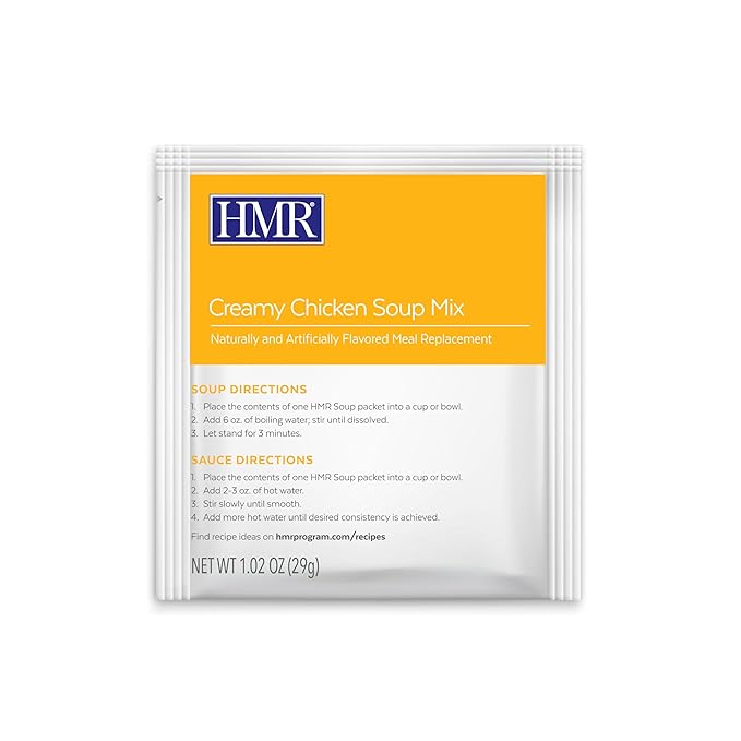 HMR Creamy Chicken Soup Mix | Instant Lunch or Dinner to Support Weight Management | Easy to Make | 15 grams of Protein | Low Calorie Food | Triple Pack, 7 Single Serve Packets per Box