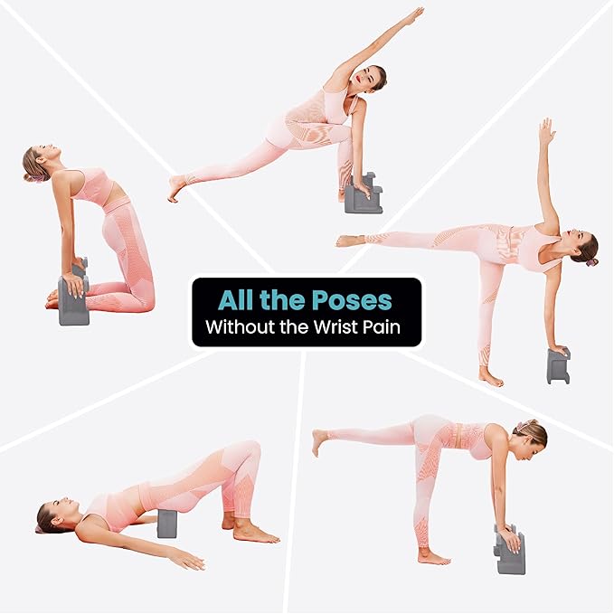 Ergo Yoga Blocks, Relieve Wrist Pain, Improve Comfort and Grip, Contoured Design, Pilates Exercise Balance & Stretching
