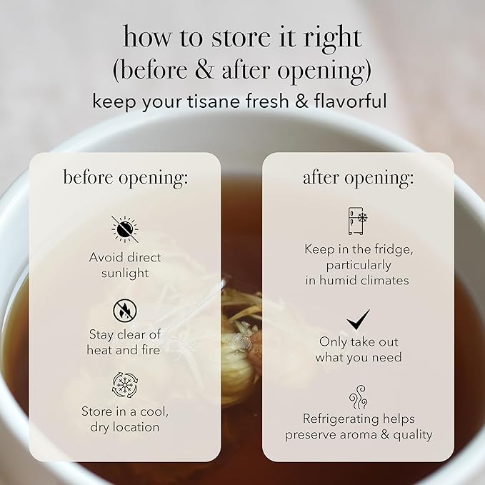 qìsane Honeysuckle Tea with Chinese Medicinal Plants - Dried Honeysuckle Flowers, Self Heal Spike, Lemon Verbena & Monkfruit to Help Support Detox & Ease Discomfort - 10 sachets (~30 cups)