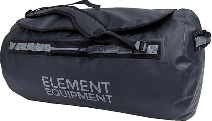 Element Equipment Trailhead 2.0 Waterproof Duffel Bag Shoulder Straps Black/Grey Medium