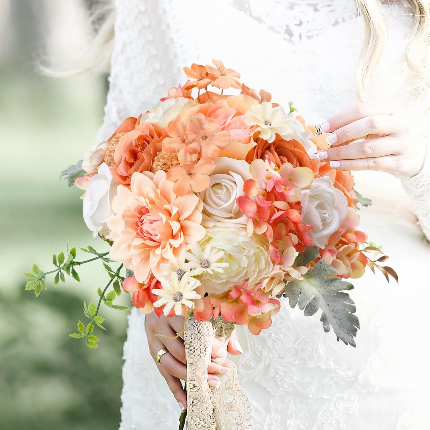 Artificial Flowers Combo for DIY Wedding Bouquets Combo Centerpieces Arrangements Party Bridal Baby Shower Home Decorations-Nude Color