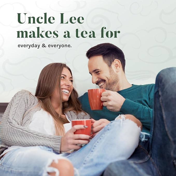 Uncle Lee's Organic Green Tea Bags 4-Pack, 106-Count Super Packs – Bright & Refreshing, Lightly Caffeinated Bulk Tea for Home, Office, Camping