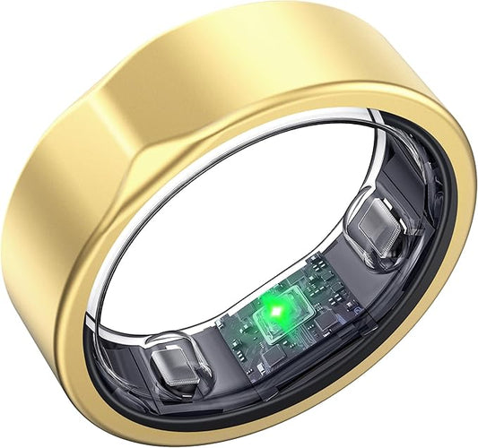 Smart Ring for Women Men - Titanium Health Fitness Tracker Ring with Heart Rate, Step Counting, Calories, Sleep & Stress Monitor for iPhone and Android, No Subscription Fee (Rose Gold, 6)