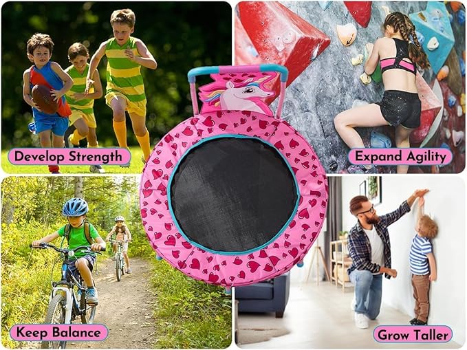 SSLine No-Gap 36'' Trampoline for Kids Toddler with Safety Pad, 36 inch Mini Trampoline with Heavy Duty Frame Indoor, Small Trampolines Max Load 220lbs, Gifts for Boys and Girls