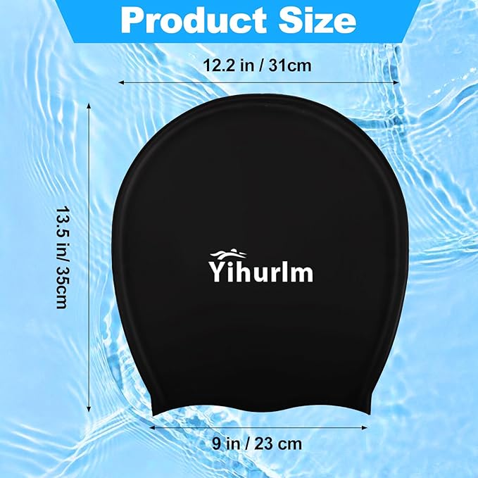 Extra Large Swim Cap,Swimming Caps for Women Men,Swim caps for Women,Waterproof Silicone Swim Cap,Keep Hair Dry,Swim Cap for Braids and Dreadlocks Women,Swim Cap for Long Thick Curly Hair