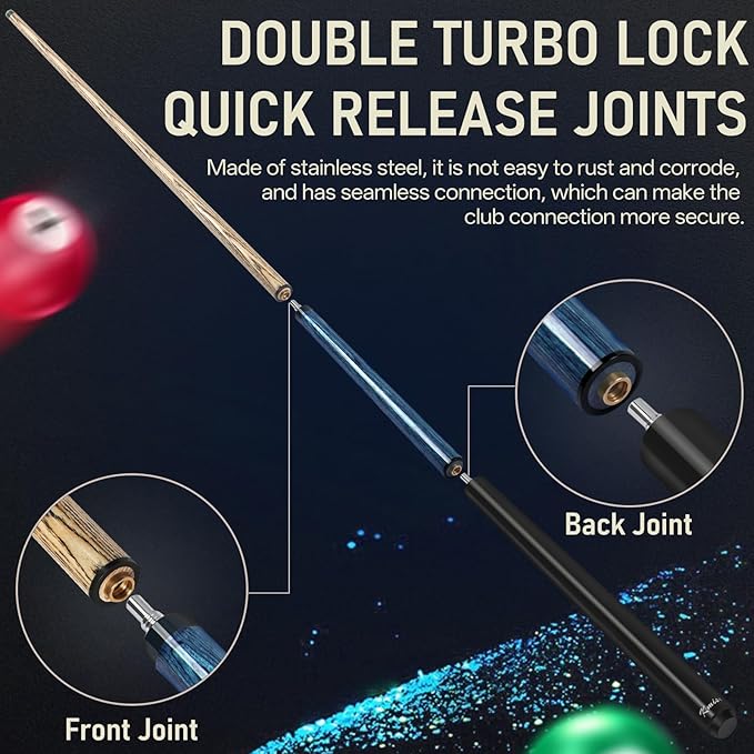 Kmise Break Jump Cue Stick - 21oz 23oz 25oz 28oz Pool Stick for Explosive Breaks and Effortless Jumps, Heavy Hitter Jump&Break Pool Cue with 14mm Pro Breaking Tip, Includes Pool Chalk and Glove