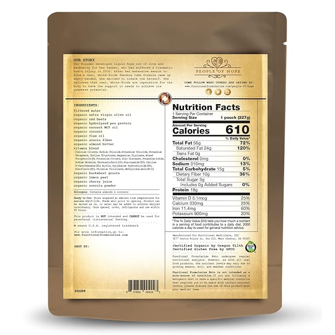 Functional Formularies Ketogenic Meal Replacement Supplement, Add To Your Recipes For Perfectly Balanced Keto Organic Nutrition, 24 Pack