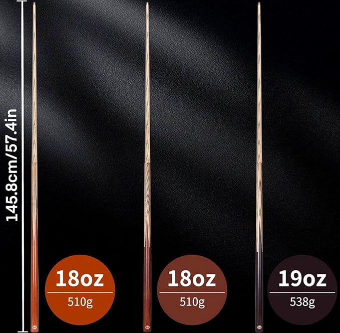 Kmise Pool Cue Set of 3, 57-inch Cue Sticks with 9.5mm Pro Tips, Splicing Process, Handmade from Premium Wood, Pool Sticks for Adults, for Men and Women, Bar Home Taple Sports