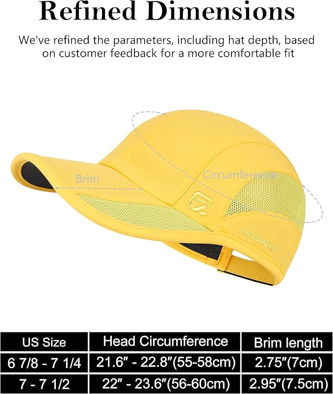 GADIEMKENSD Quick Dry Run Hat Cooling Breathable Mesh