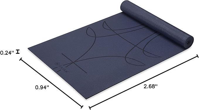 Gaiam Yoga Mat - Premium 6mm Print Extra Thick Non Slip Exercise & Fitness Mat for All Types of Yoga, Pilates & Floor Workouts (68"L x 24"W x 6mm Thick)