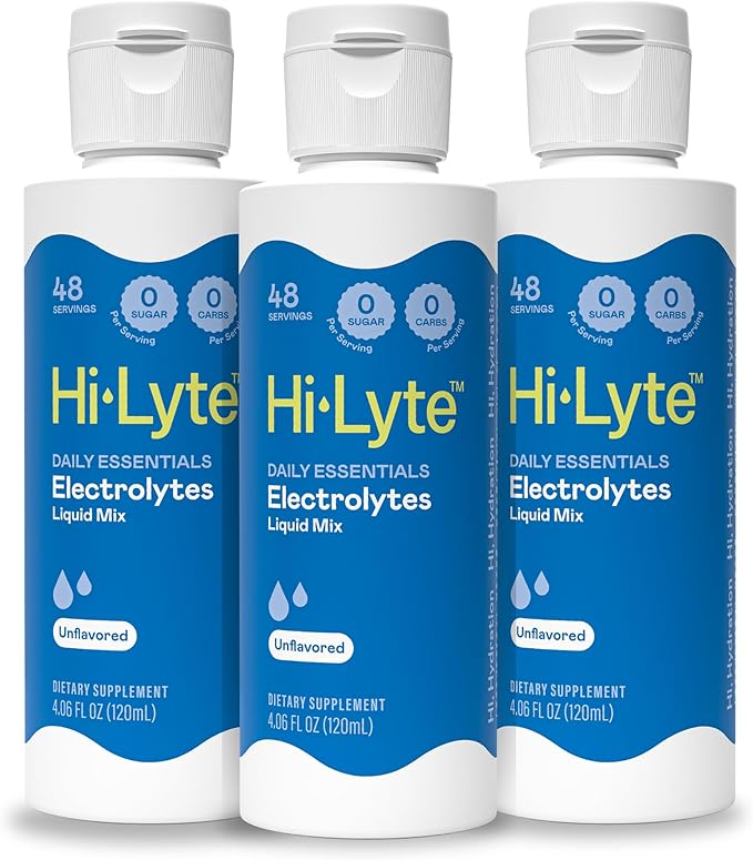 Hi-Lyte Sugar Free Electrolytes for Rapid Hydration, Fasting and Immune Support (3 Bottles, 144 Servings) | NO Calories | 20%+ More Potassium, Magnesium & Zinc