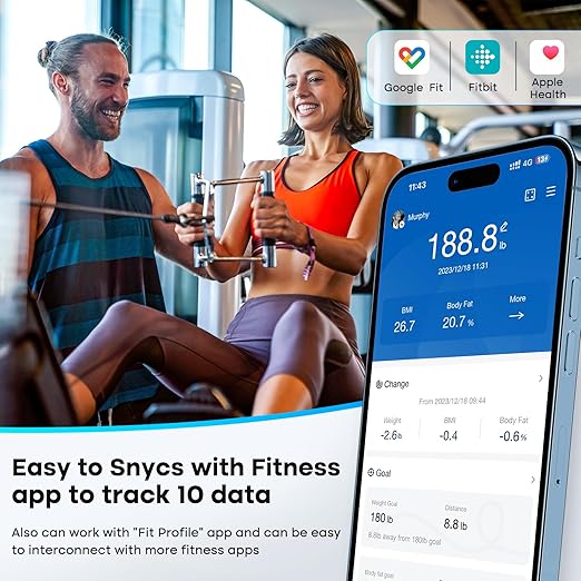 GE Smart Scale for Body Fat: Weight Scales with BMI Muscle Mass Button Function 500lbs Digital Bathroom Weight Machine Body Composition Monitor 11.8" Platform Accurate Weighing Health Analyzer