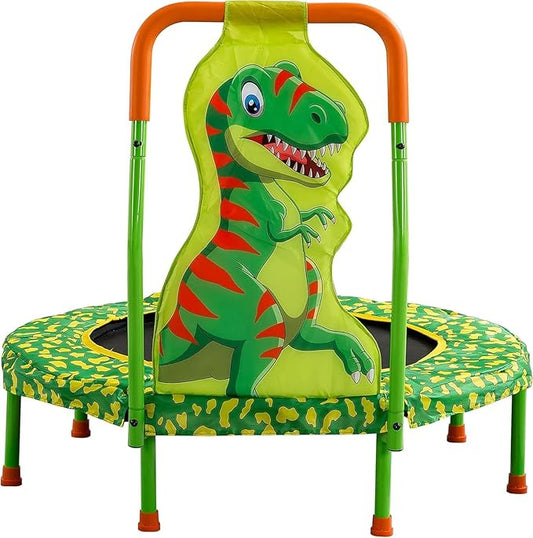 SSLine 36 inch Kids Small Baby Toddler Trampoline with No-Gap Spring Design, Mini Trampoline with Handle Bar and Safety Padded Cover, Indoor Outdoor Fun for Kids