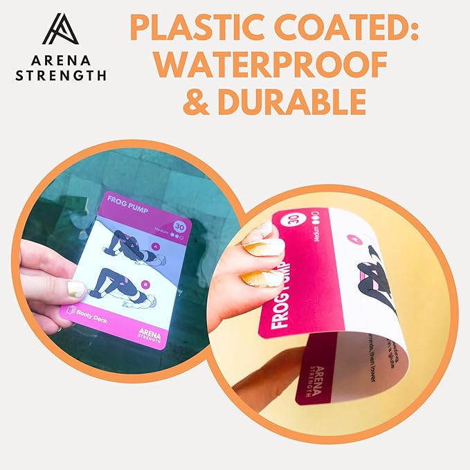 Arena Strength Workout Cards - Instructional Fitness Deck for Booty Band Workouts, Beginner Fitness Guide for Resistance Band Training Exercises at Home. Includes Workout Routines.