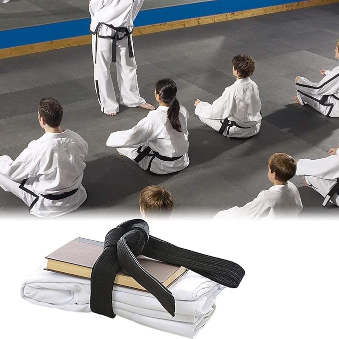 110 Inch Black Karate Belt, 280cm Taekwondo Solid Rank Martial Arts Belts Universal Fit for Judo/Karate/Taekwondo