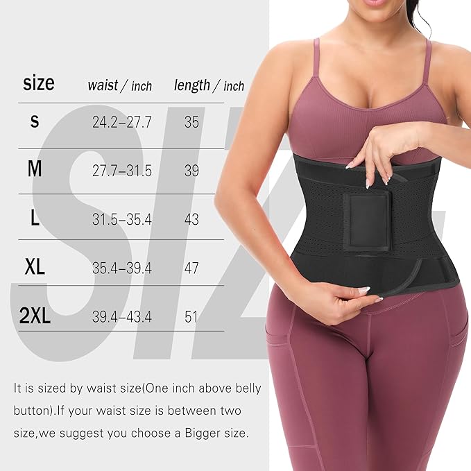 VENUZOR Waist Trainer Belt for Women - Waist Cincher Trimmer - Slimming Body Shaper Belt - Sport Girdle Belt (UP Graded)