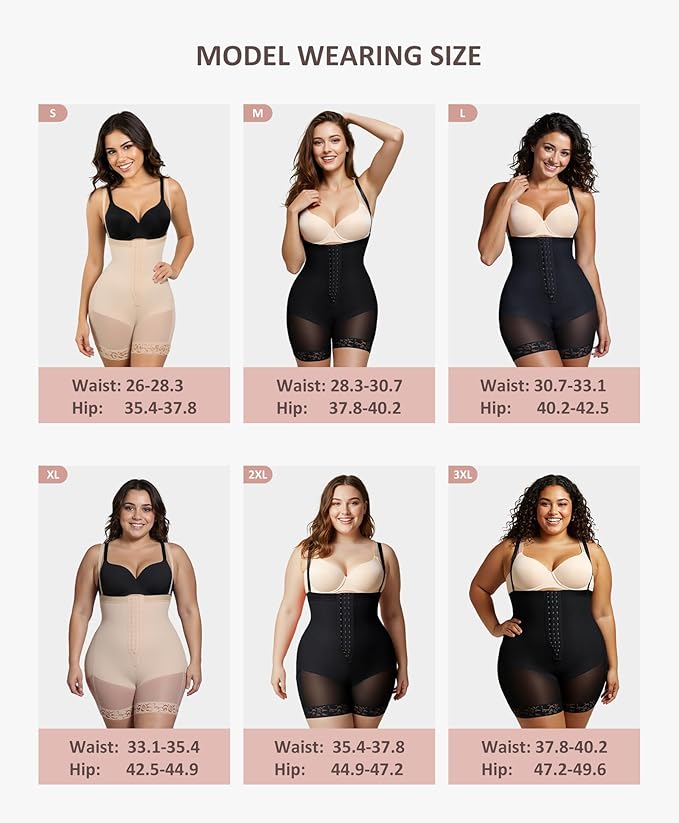 FeelinGirl Faja Body Shaper Tummy Control Shapewear for Women Butt Lifter Post Surgery Fajas Postparto Para Mujer