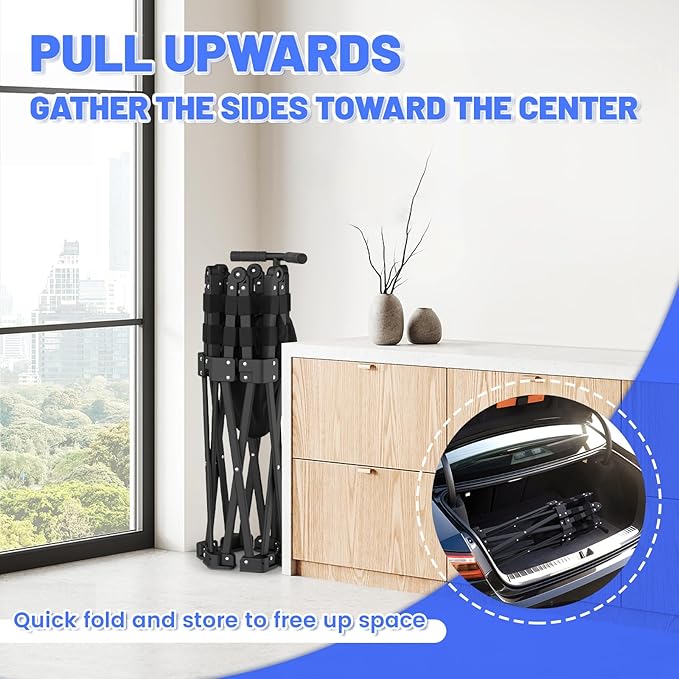 Foldable Mini Trampoline, Rebounder Trampoline with Adjustable Foam Handle, Fitness Trampoline for Indoor, Outdoor, Home Gym, Max Load 460 lbs