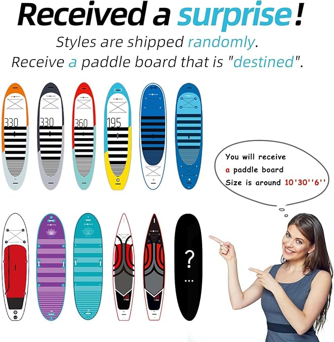 Inflatable Stand Up Paddle Board with SUP Accessories & Backpack. Paddle Boards for Adults. Non-Slip Deck, Wide Stance, Bottom Fin, Double Action Pump.