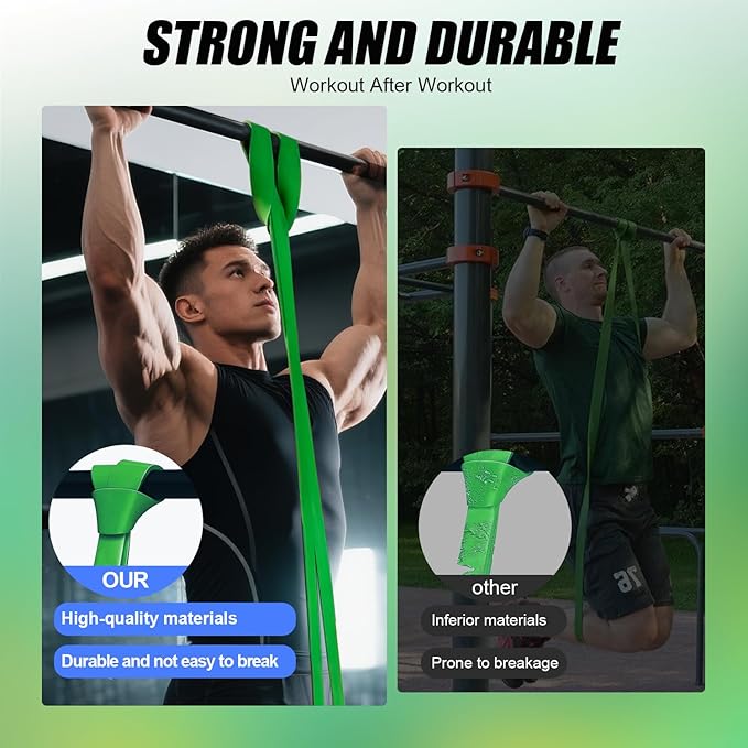 WHATAFIT Resistance Bands, Pull Up Assistance Bands, Exercise Bands, Workout Bands Set for Men and Women Home Fitness, Body Stretching, Strength Training, Physical Therapy