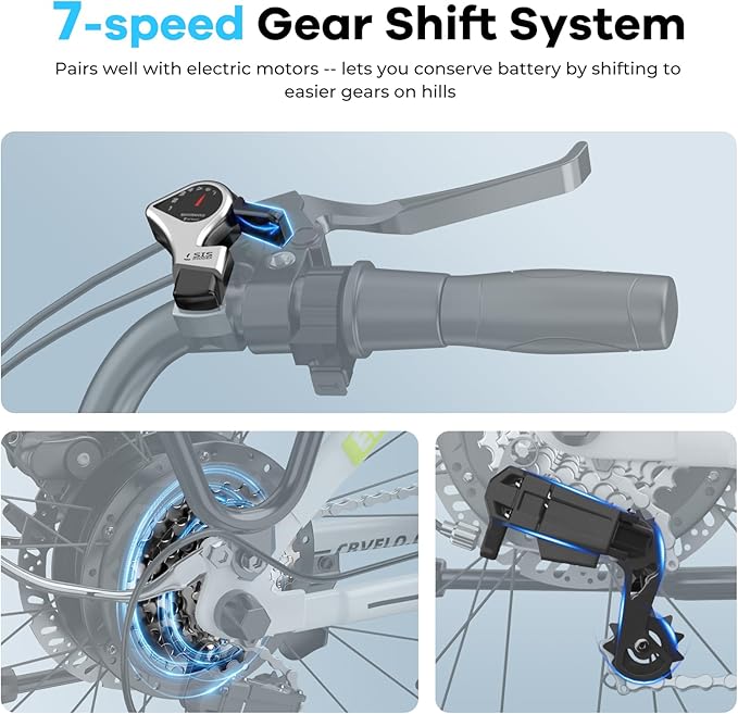 DriftGod 26" Electric Bike for Adults – Powerful 1000W Motor, 48V Removable Battery, 7-Speed, Front Suspension & LCD Display – Commuter and Mountain EBike for Women