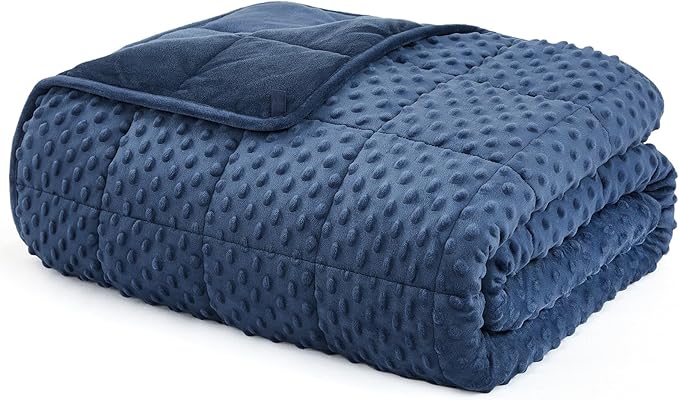 L'AGRATY Weighted Blanket for Adult - 60"x80" 20lbs Minky Dots Heavy Blanket with Glass Beads: Soft Breathable for All-Season Summer Fall Winter Thick Comfort for Sleeping