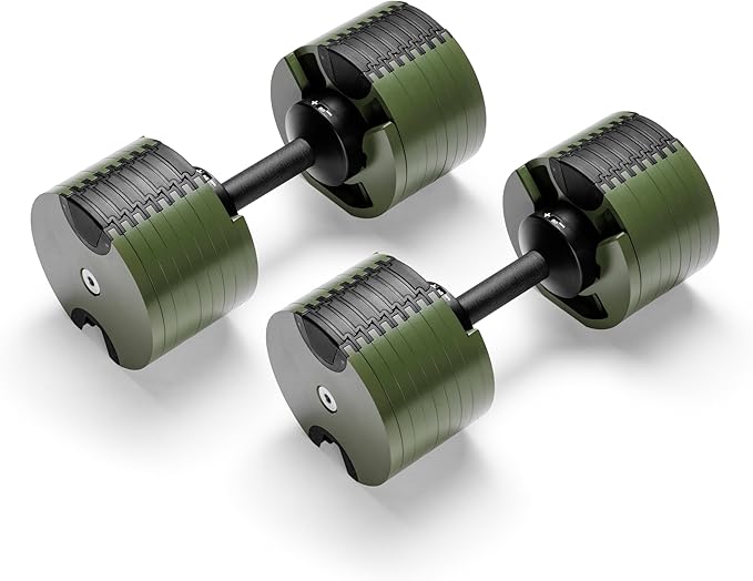 NÜOBELL® Adjustable Dumbbell Set, 5-50 LB or 5-80 LB, Easy Twist 2024-25 Model, All-In-One Weights Set (Pair) for Home, Original Manufacturer