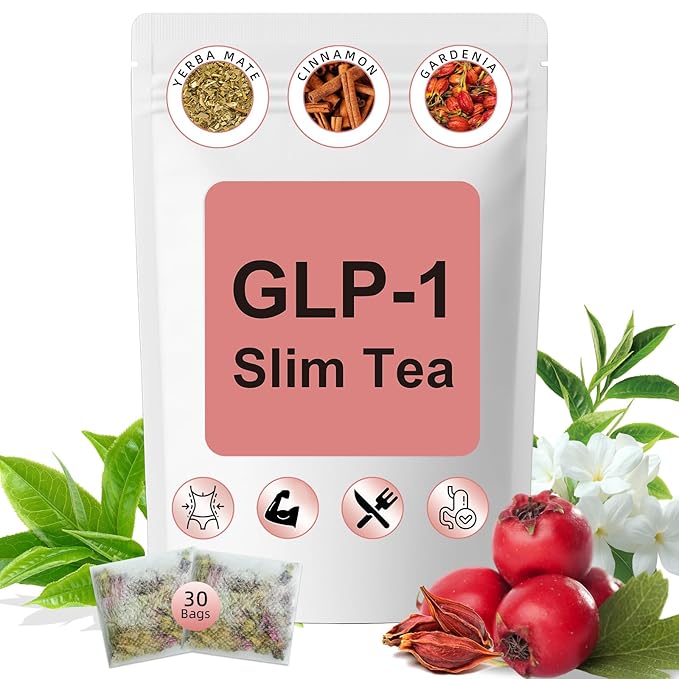 GLP-1 Detox Tea，7 Carefully Selected Plant-Based Ingredients to Complement Balanced Eating Habits,Yerba Mate, Cinnamon, Gardenia & More, No Sugar or Artificial Additives–30Tea Bags (1 Pack)