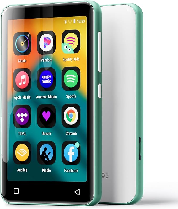 innioasis 80GB MP3 Player with Bluetooth and WiFi, MP3 Player for Kids with Spotify, Spotify Kids, Pandora, Audible, 4.0" Touch Screen Music Player with Parental Controls, Up to 1TB (White+ Green)