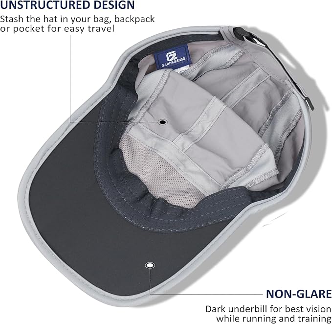 GADIEMKENSD Reflective Folding Outdoor Hat Unstructured Design UPF 50+ Sun Protection Sport Hats for Womens and Mens