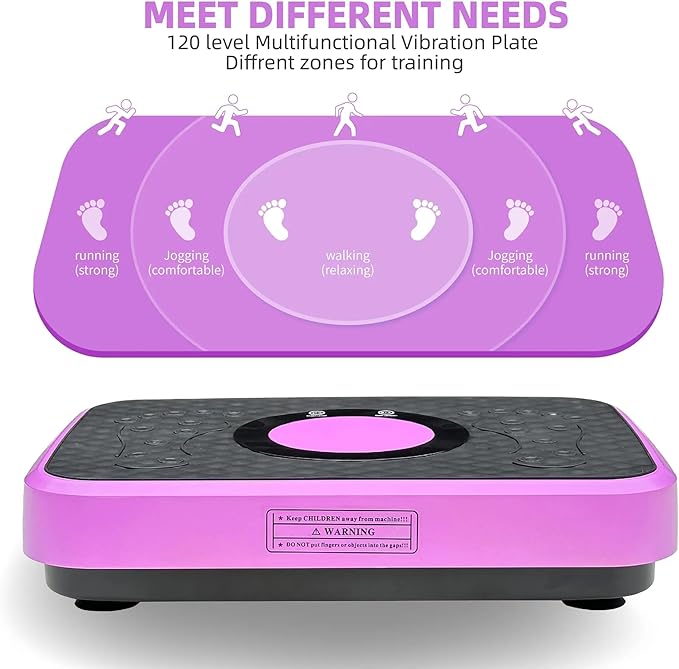Vibration Plate Fitness Platform Whole Body Exercise Machine with 120 Speed Levels, Lymphatic Drainage, Fat Burning, and Weight Loss, Perfect for Women, Men, and Home Gym Exercise