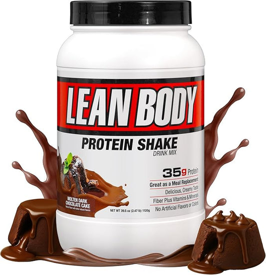 Labrada Lean Body Hi-Protein Meal Replacement Shake, Molten Dark Chocolate Cake PACKAGING MAY VARY