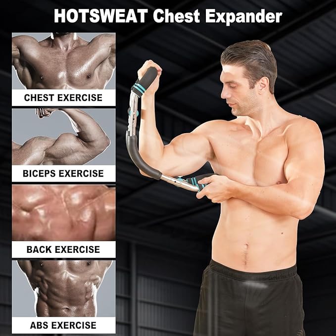 HOTSWEAT Twister Arm Exerciser Chest Workout,Portable Power Twister Bar,Muscular Strength Enhancer,Thigh Master Trainer Men,At Home Fitness Equipment