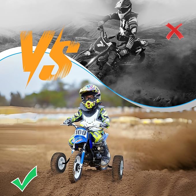 Dirt Bike Training Wheels, Adjustable Height Training Wheels Compatible with XR50 CRF50 Z50 Z50R, Razor MX125 MX400 MX500 MX500, Yamaha PW50 TTR50, and Most 50CC 49cc Motorcycles