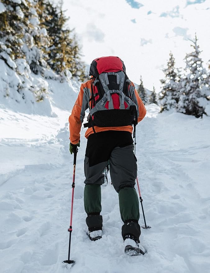 TBMPOY Men's Snow Ski Hiking Pants Waterproof Winter Fleece Lined Pants Camping Skiing Ice Fishing Pants with Belt