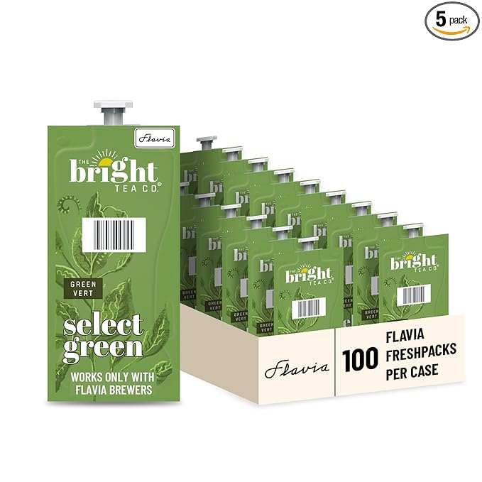 The Bright Tea Co. Select Green Tea Fresh Pack for Flavia Brewers (Pack of 100 Fresh Packs)
