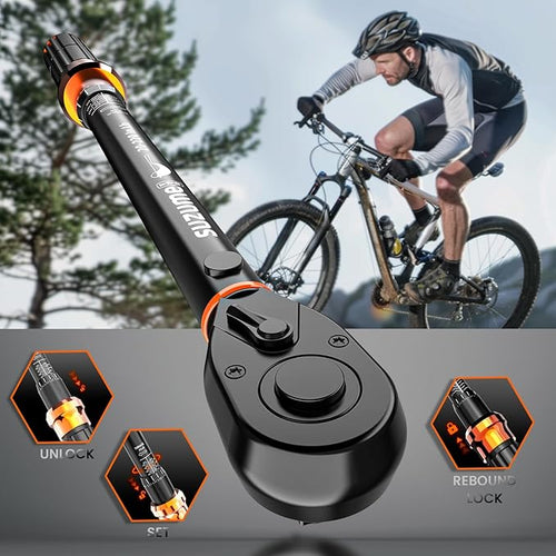 1/4-Inch Bike Torque Wrench 32PCS (20-220 in.lb/2.3-24.9 N.m) Reversible Head Dual-Scales 1/4 Torque Wrench 72 Tooth ±3% High Accuracy Click Torque Wrench Set For MTB Bicycle Maintenance