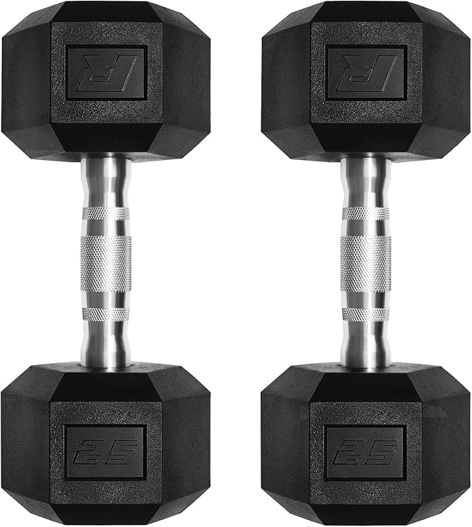 RitFit 5-650 LBS PVC Encased Hex Dumbbell Sets with Optional Rack for Home Gym, Hand weight with Chrome Handle for Strength Training, Workouts